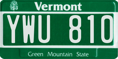 VT license plate YWU810