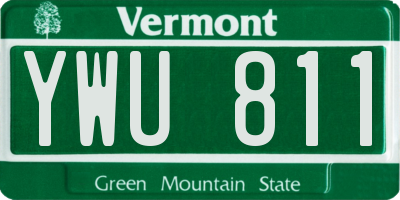 VT license plate YWU811