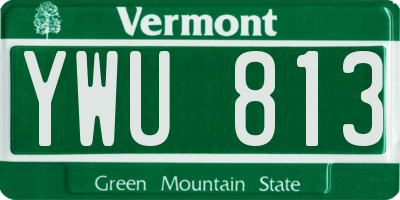 VT license plate YWU813