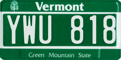 VT license plate YWU818
