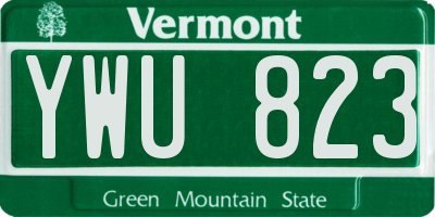 VT license plate YWU823