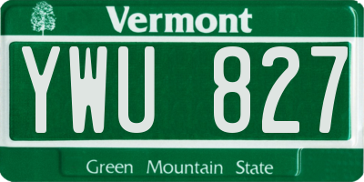 VT license plate YWU827