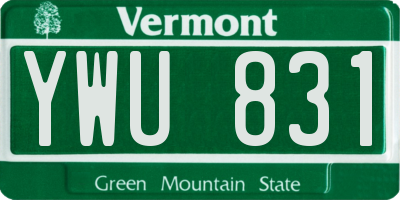 VT license plate YWU831