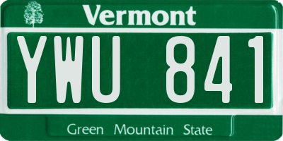 VT license plate YWU841