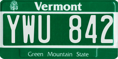 VT license plate YWU842