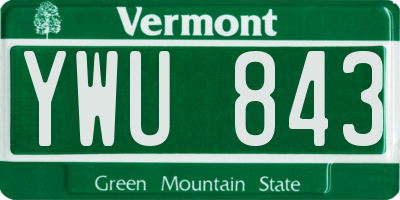 VT license plate YWU843