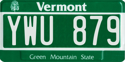VT license plate YWU879