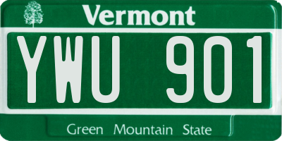 VT license plate YWU901