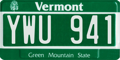 VT license plate YWU941