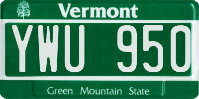 VT license plate YWU950