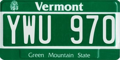 VT license plate YWU970