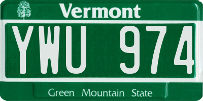 VT license plate YWU974