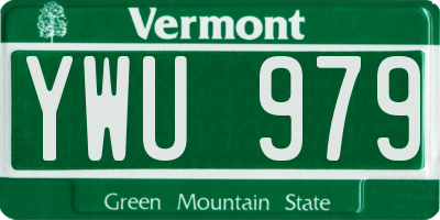 VT license plate YWU979