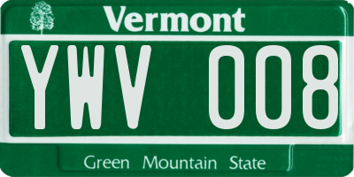 VT license plate YWV008