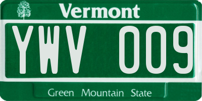 VT license plate YWV009