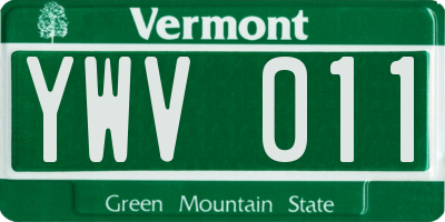 VT license plate YWV011