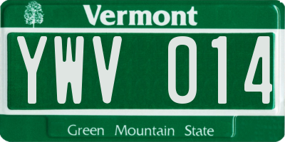 VT license plate YWV014