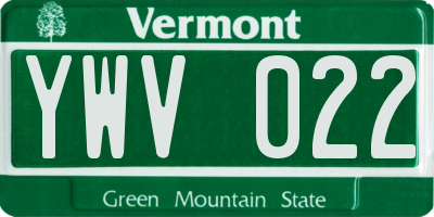 VT license plate YWV022