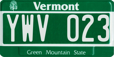 VT license plate YWV023