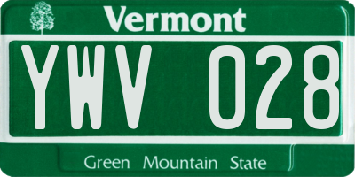 VT license plate YWV028