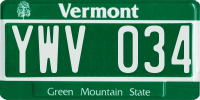VT license plate YWV034