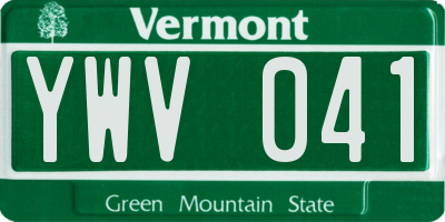 VT license plate YWV041