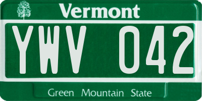 VT license plate YWV042