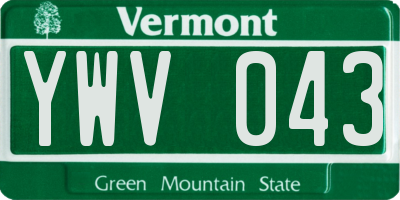 VT license plate YWV043