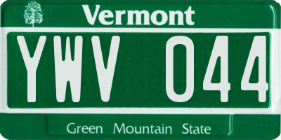 VT license plate YWV044