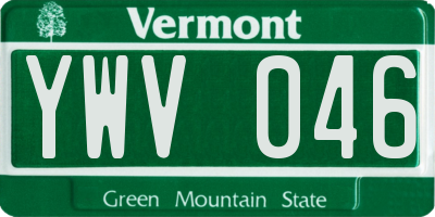 VT license plate YWV046