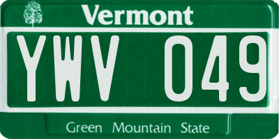 VT license plate YWV049