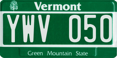 VT license plate YWV050