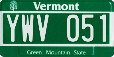 VT license plate YWV051
