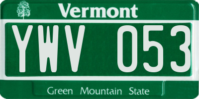 VT license plate YWV053