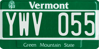 VT license plate YWV055