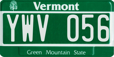 VT license plate YWV056