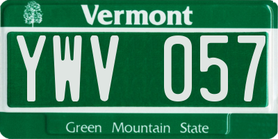 VT license plate YWV057