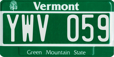 VT license plate YWV059