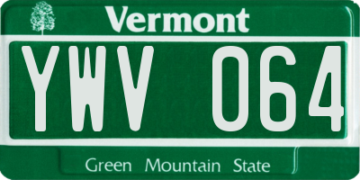 VT license plate YWV064