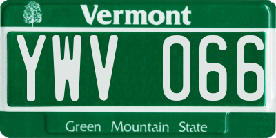 VT license plate YWV066
