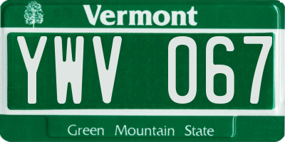 VT license plate YWV067