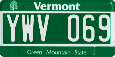VT license plate YWV069