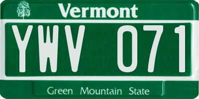 VT license plate YWV071