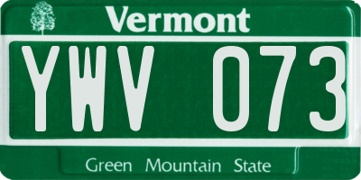 VT license plate YWV073