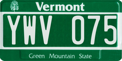 VT license plate YWV075