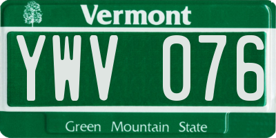VT license plate YWV076