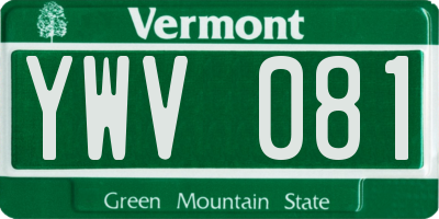 VT license plate YWV081