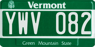 VT license plate YWV082