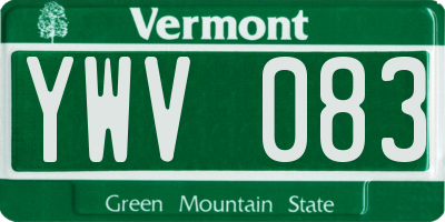 VT license plate YWV083
