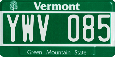 VT license plate YWV085